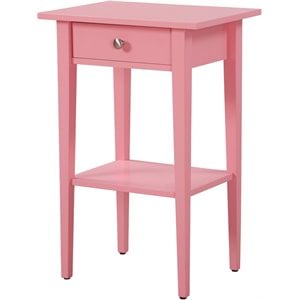 Glory Furniture Dalton 1 Drawer Nightstand in Pink