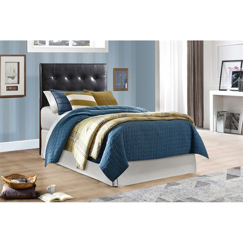 Glory Furniture Supernova Faux Leather Upholstered Twin Headboard in Black