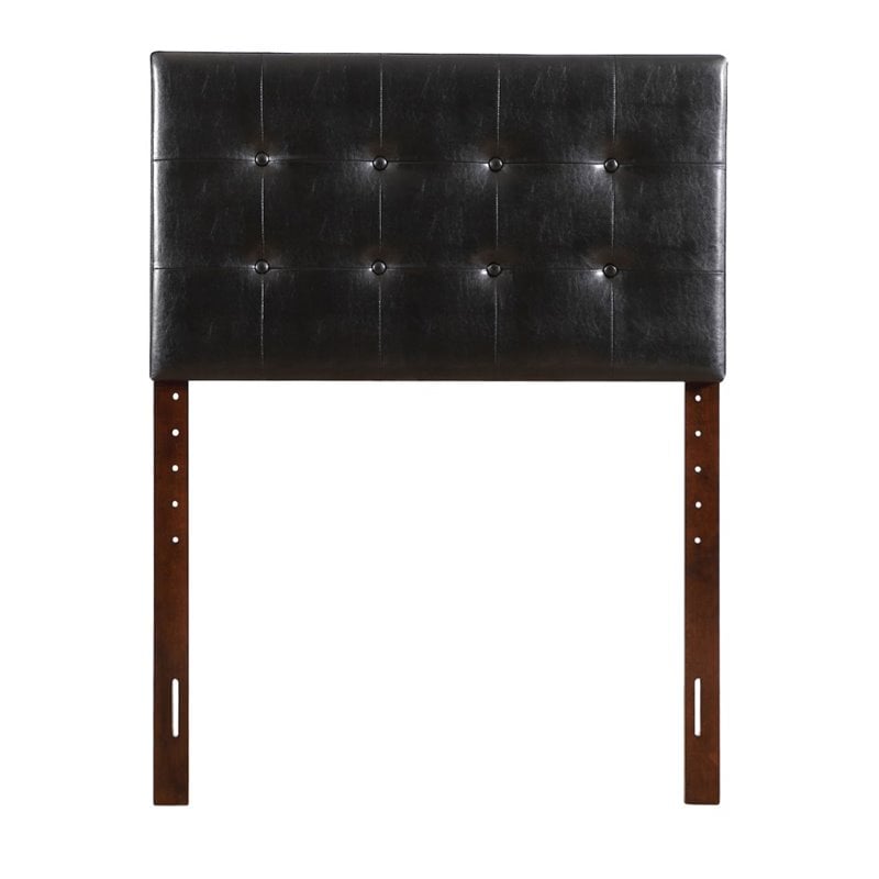 Glory Furniture Supernova Faux Leather Upholstered Twin Headboard in Black