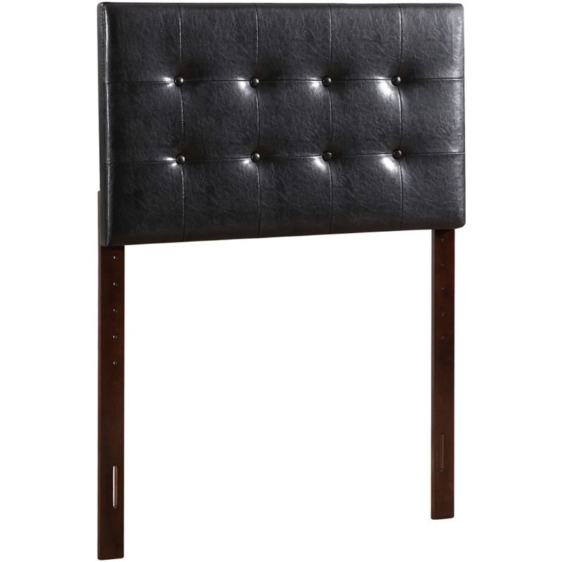 Glory Furniture Supernova Faux Leather Upholstered Twin Headboard in Black