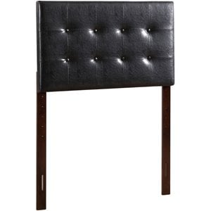 Glory Furniture Supernova Faux Leather Upholstered Twin Headboard in Black