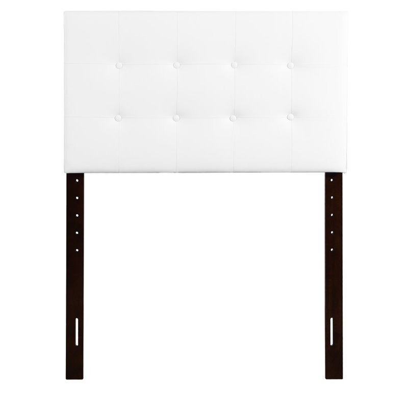 Glory Furniture Supernova Faux Leather Upholstered Twin Headboard in White