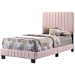 Glory Furniture Lodi Velvet Upholstered Twin Bed in Pink