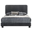 Glory Furniture Lodi Velvet Upholstered King Bed in Black