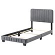 Glory Furniture Lodi Velvet Upholstered Twin Bed in Gray