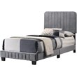 Glory Furniture Lodi Velvet Upholstered Twin Bed in Gray