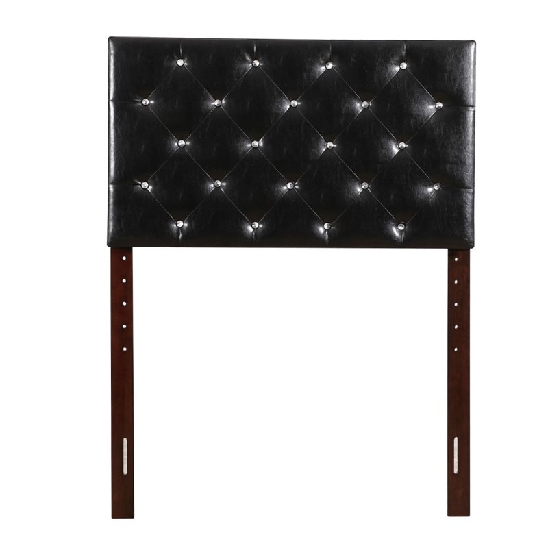 Glory Furniture Supernova Faux Leather Upholstered Twin Headboard in Black