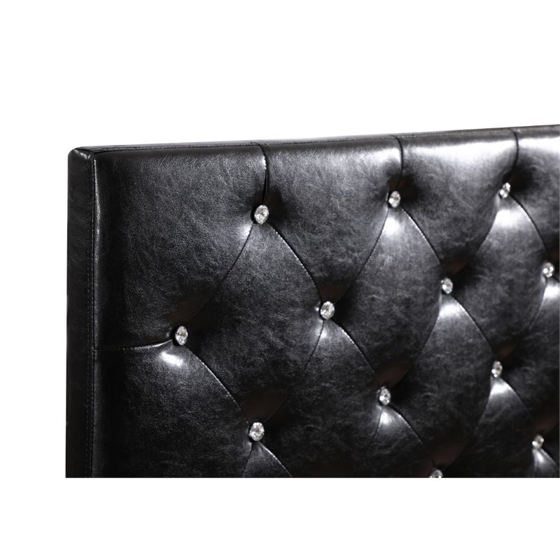 Glory Furniture Supernova Faux Leather Upholstered Twin Headboard in Black