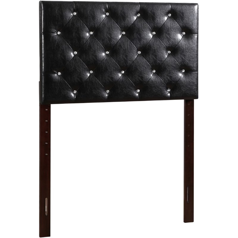 Glory Furniture Supernova Faux Leather Upholstered Twin Headboard in Black