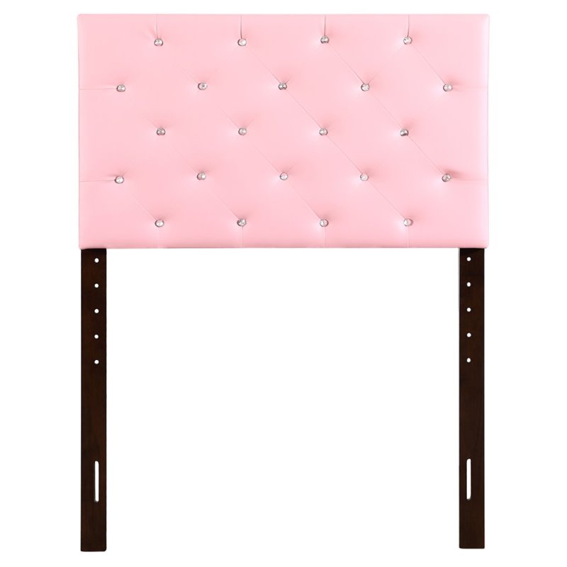 Glory Furniture Supernova Faux Leather Upholstered Twin Headboard in Pink