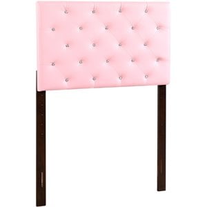 Glory Furniture Supernova Faux Leather Upholstered Twin Headboard in Pink