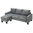 Glory Furniture Jessica Velvet Sofa Chaise in Gray