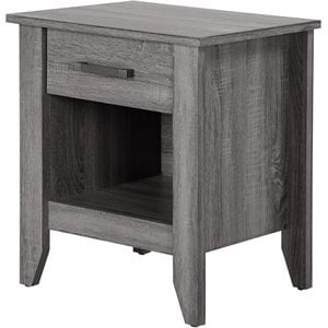 Glory Furniture Lennox 1 Drawer Nightstand in Gray