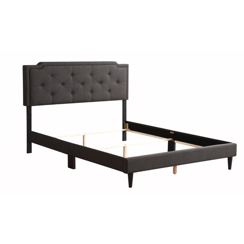 Glory Furniture Deb Fabric Upholstered Queen Bed in Black