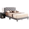 Glory Furniture Deb Faux Leather Upholstered Queen Bed in Light Gray