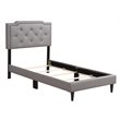 Glory Furniture Deb Faux Leather Upholstered Twin Bed in Light Gray