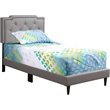 Glory Furniture Deb Faux Leather Upholstered Twin Bed in Light Gray