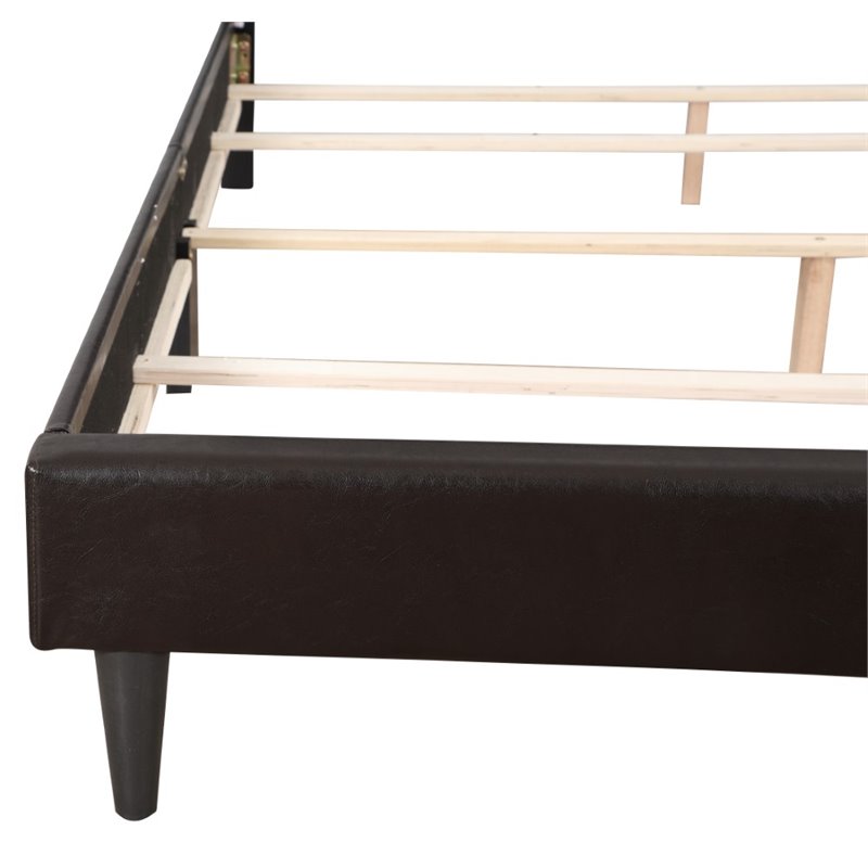 Glory Furniture Deb Faux Leather Upholstered Full Bed in Cappuccino