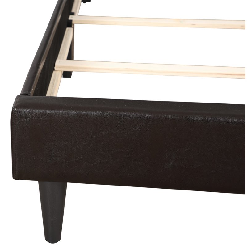 Glory Furniture Deb Faux Leather Upholstered Twin Bed in Cappuccino
