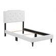 Glory Furniture Deb Faux Leather Upholstered Twin Bed in White