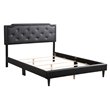 Glory Furniture Deb Velvet Upholstered Queen Bed in Black