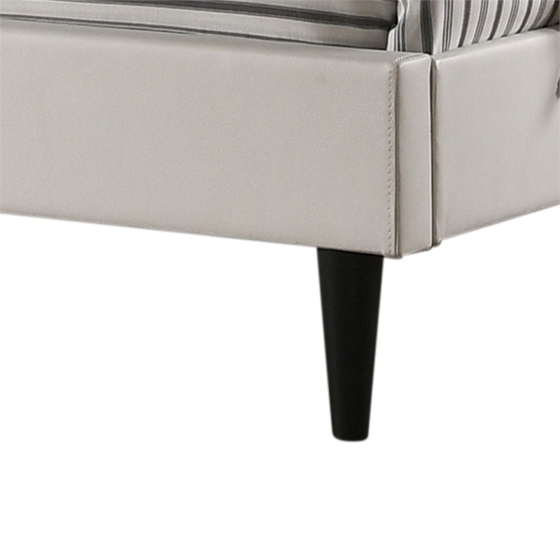 Glory Furniture Deb Faux Leather Upholstered Full Bed in White