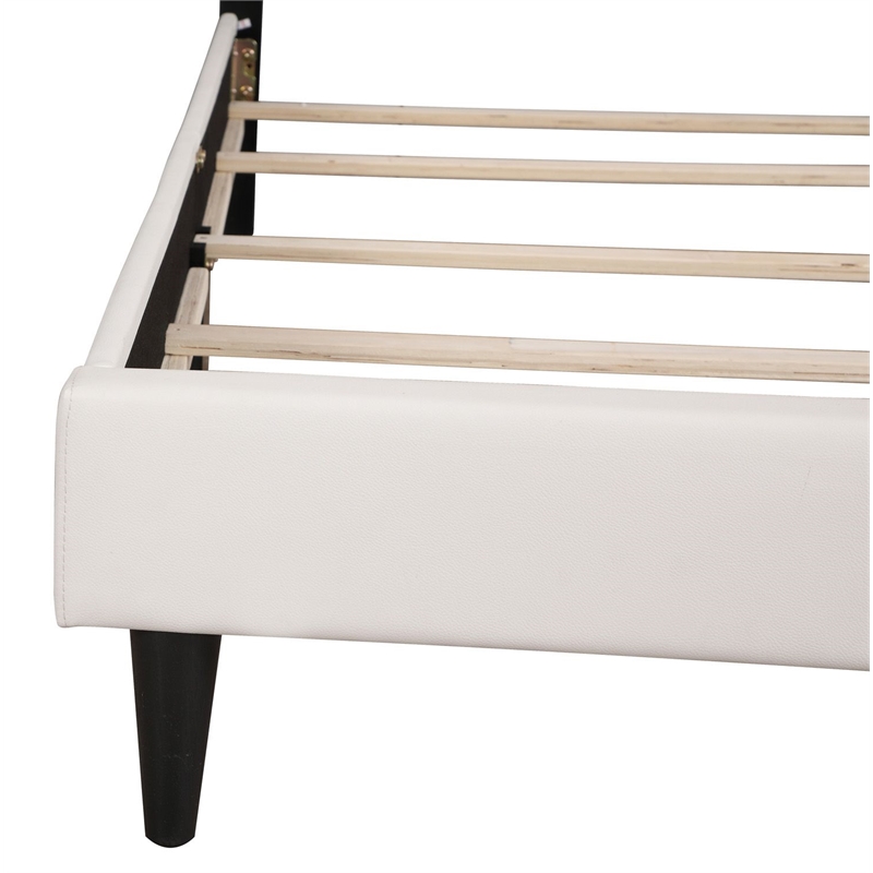 Glory Furniture Deb Faux Leather Upholstered Full Bed in White