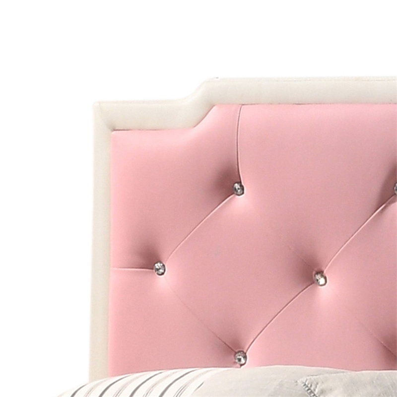 Glory Furniture Deb Faux Leather Upholstered Full Bed in White