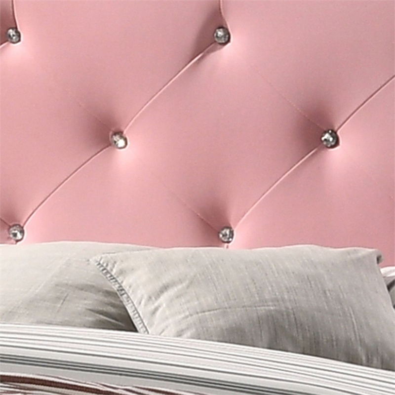 Glory Furniture Deb Faux Leather Upholstered Full Bed in White