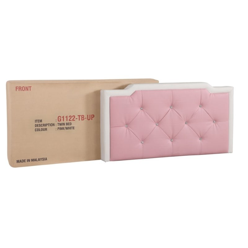 Glory Furniture Deb Faux Leather Upholstered Twin Bed in White