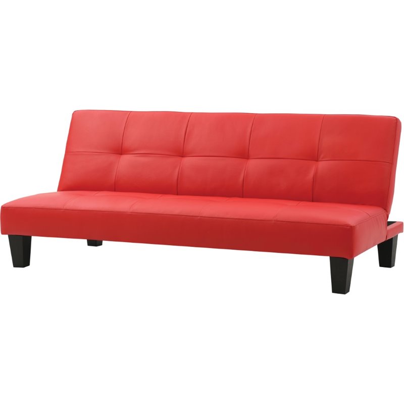 Glory Furniture Alan Faux Leather Sleeper Sofa in Red