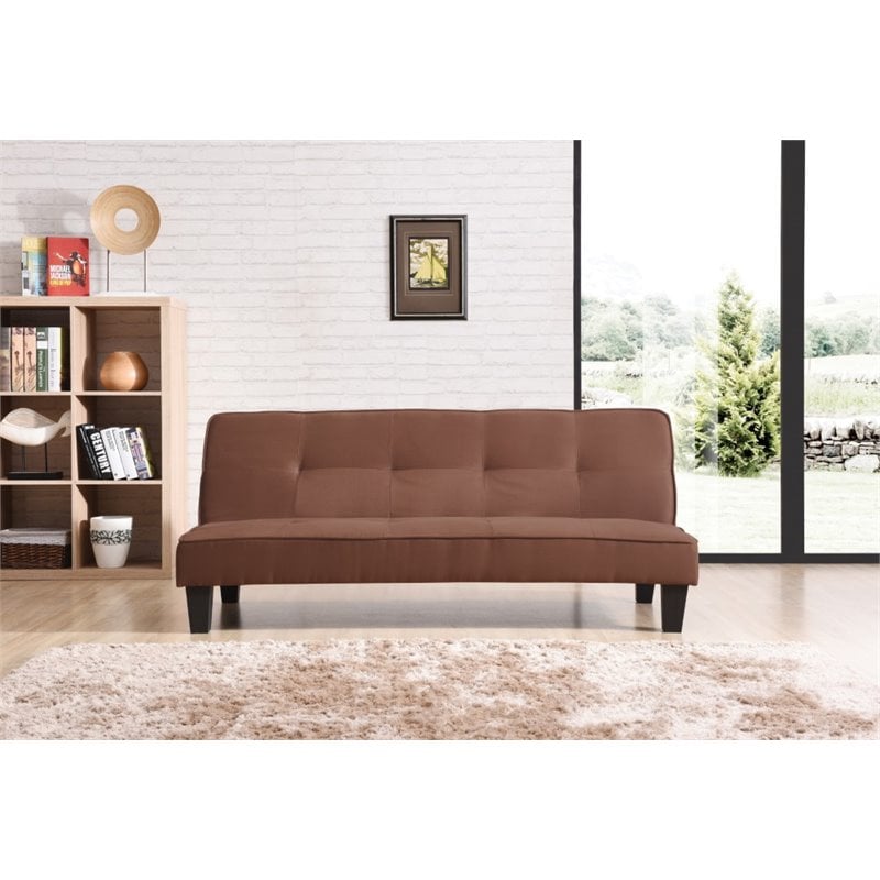 Glory Furniture Alan Microsuede Sleeper Sofa in Chocolate
