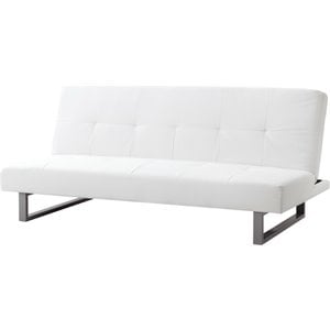 Glory Furniture Chroma Faux Leather Sleeper Sofa in White