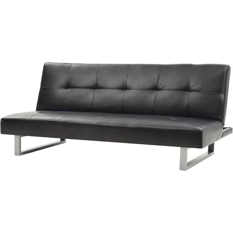 Glory Furniture Chroma Faux Leather Sleeper Sofa in Black