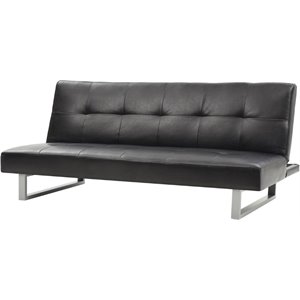 Glory Furniture Chroma Faux Leather Sleeper Sofa in Black