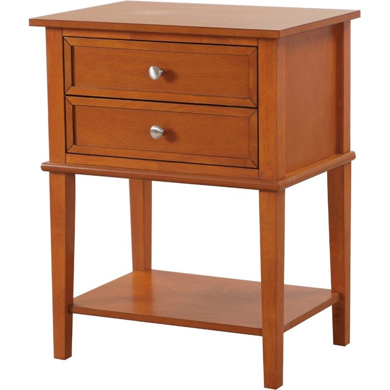 Glory Furniture Newton 2 Drawer Nightstand in Oak
