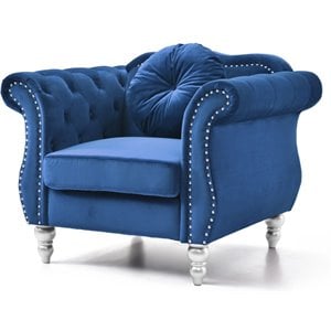 Glory Furniture Hollywood Velvet Chair in Navy Blue