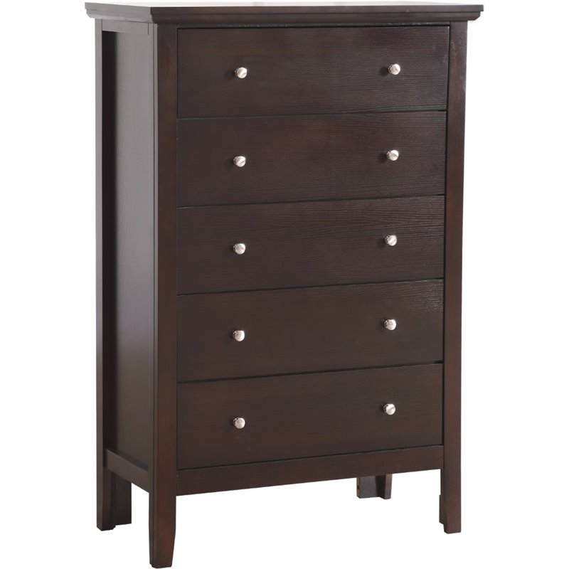 Glory Furniture Primo 5-Drawers Bedroom Chest in Espresso