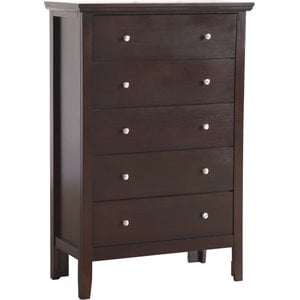 Glory Furniture Primo 5-Drawers Bedroom Chest in Espresso
