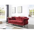 Glory Furniture Hollywood Velvet Sofa in Burgundy
