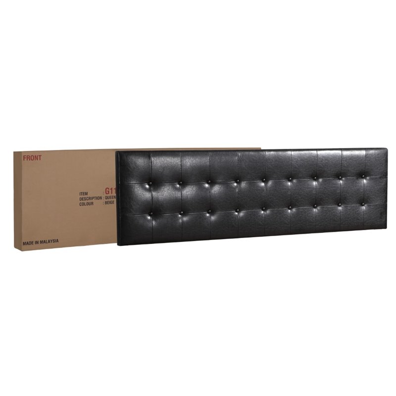 Glory Furniture Caldwell Faux Leather Panel Queen Bed in Black