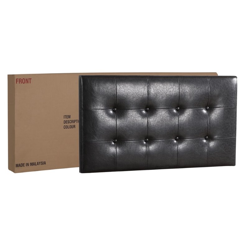 Glory Furniture Caldwell Faux Leather Panel Twin Bed in Black