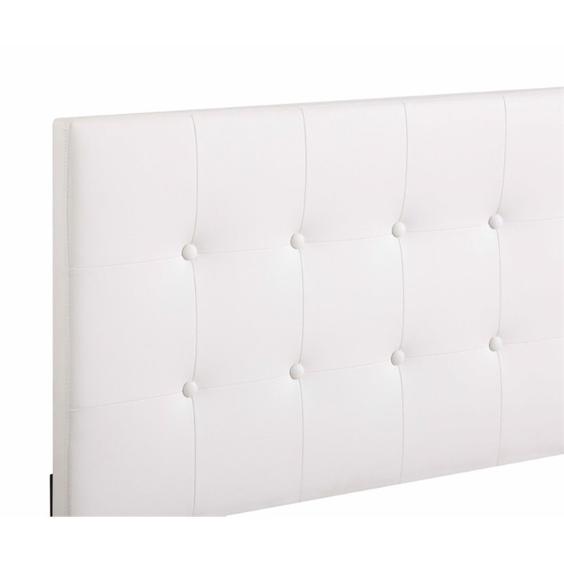 Glory Furniture Caldwell Faux Leather Panel Queen Bed in White
