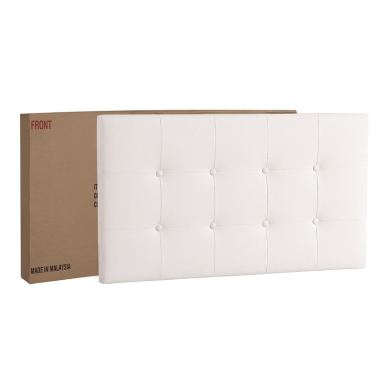 Glory Furniture Caldwell Faux Leather Panel Twin Bed in White