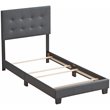 Glory Furniture Caldwell Faux Leather Panel Twin Bed in Gray