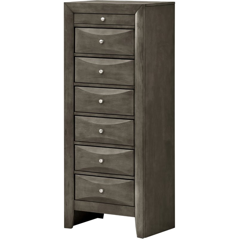 Glory Furniture Marilla 7-Drawers Bedroom Lingerie Chest in Gray