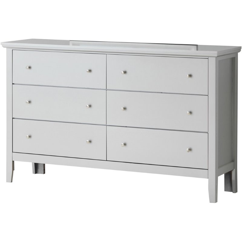 Glory Furniture Primo 6-Drawers Bedroom Dresser in Silver Champagne