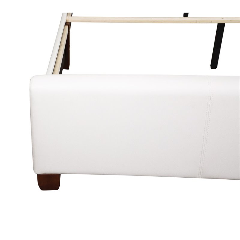 Glory Furniture Marilla Faux Leather Upholstered Queen Bed in White