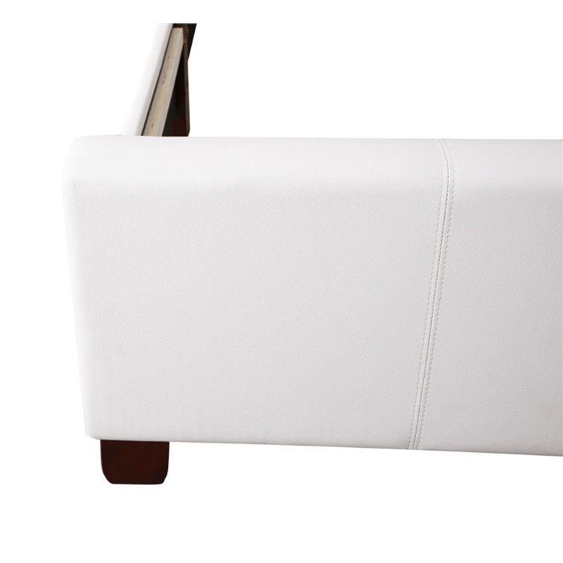 Glory Furniture Marilla Faux Leather Upholstered Twin Bed in White