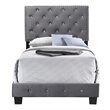 Glory Furniture Suffolk Velvet Upholstered Twin Bed in Gray
